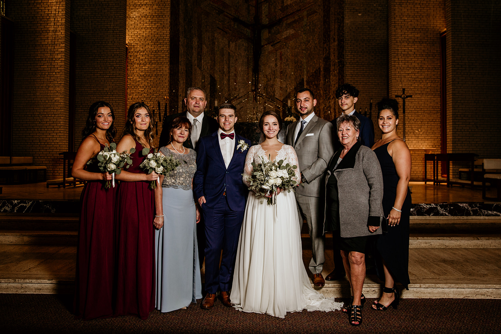 wedding family photos at church